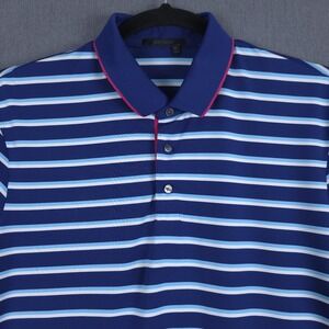Greyson Performance Golf Polo Mens XL Blue Striped Short‎ Sleeve Stretch